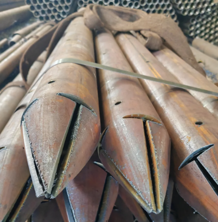 沈阳出尖打孔加工无缝注浆钢花管注浆管厂家